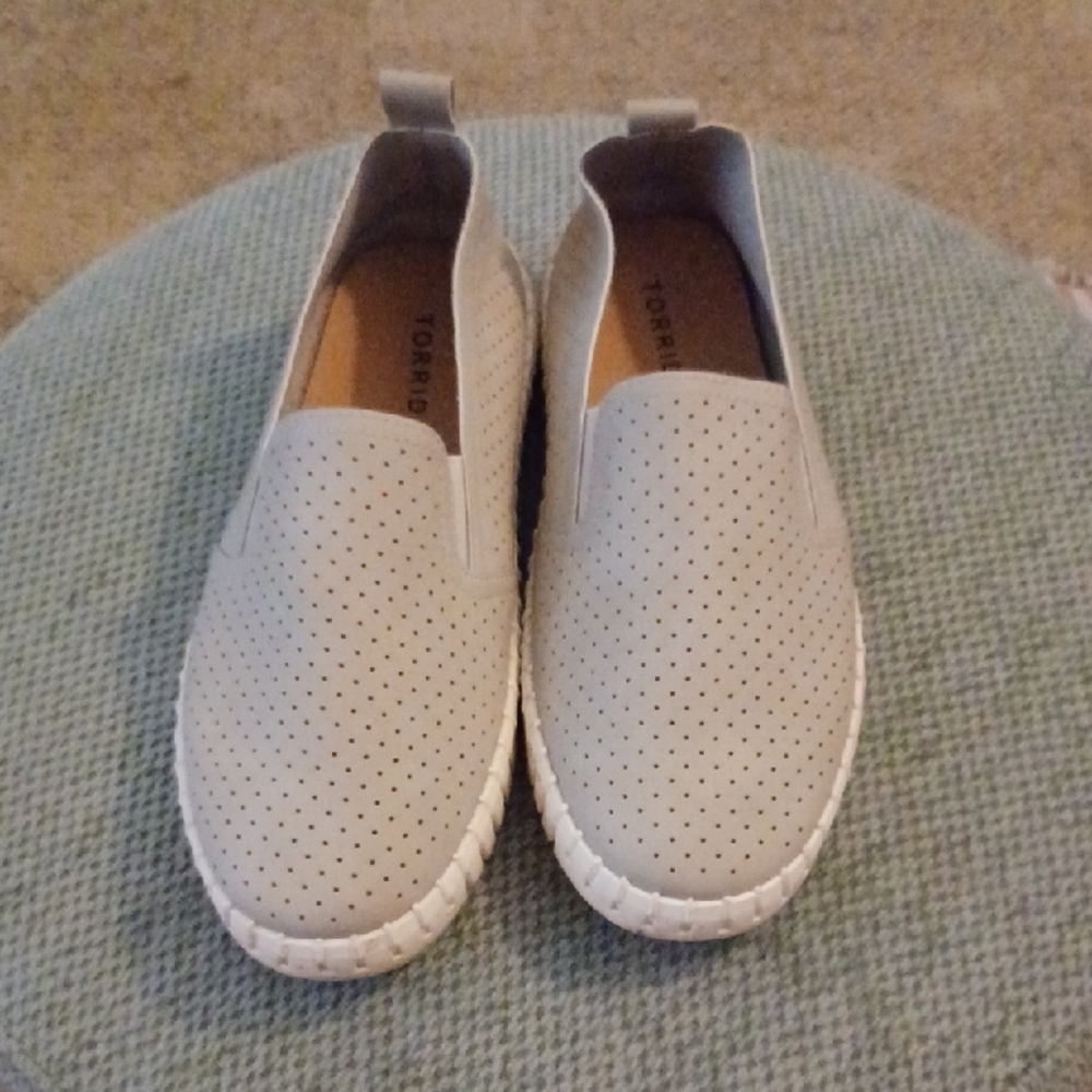 Torrid Womans Perforated Slip-On Sneakers - Light Gray